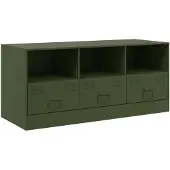vidaXL Armoire TV vert olive 99x39x44 cm Acier