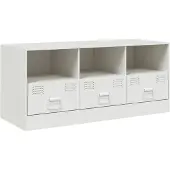 vidaXL Armoire TV blanc 99x39x44 cm acier