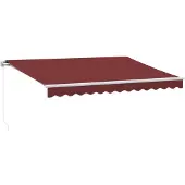 vidaXL Store manuel avec LED rouge vin 350x250 cm