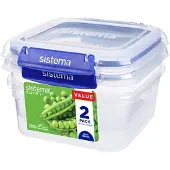 Sistema Square Klip It Plus 2Pack 1.15L, Boîte de conservation, Transparent