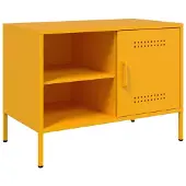 vidaXL Armoire TV jaune moutarde 68x39x50,5 cm Acier