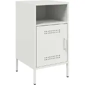 vidaXL Table de chevet blanc 36x39x68 cm acier