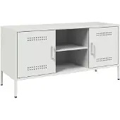 vidaXL Armoire TV blanc 100,5x39x50,5 cm Acier