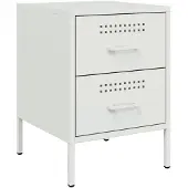 vidaXL Table de chevet blanc 36x39x50,5 cm acier