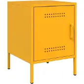 vidaXL Table de chevet jaune moutarde 36x39x50,5 cm acier