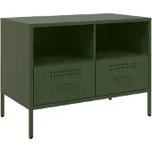 vidaXL Armoire TV vert olive 68x39x50,5 cm Acier