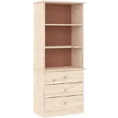 vidaXL Bibliothèque avec tiroirs ALTA 60x35x142 cm bois massif de pin