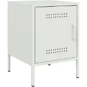 vidaXL Table de chevet blanc 36x39x50,5 cm acier
