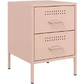 vidaXL Table de chevet rose 36x39x50,5 cm acier