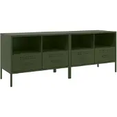 vidaXL Armoires TV 2 pcs. Vert olive 68x39x50,5 cm Acier