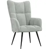 vidaXL Fauteuil relax gris clair velours