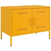 vidaXL Armoire TV jaune moutarde 68x39x50,5 cm Acier