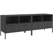 vidaXL Armoires TV 2 pcs. noir 68x39x50,5 cm acier