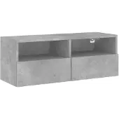 vidaXL Armoire TV murale gris béton 80x30x30 cm Bois composite