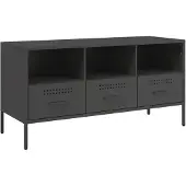 vidaXL Armoire TV noire 100,5x39x50,5 cm Acier