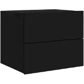 vidaXL Table de chevet murale avec lumières LED noir