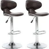 vidaXL Tabouret de bar 2 pcs. Marron similicuir