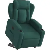 vidaXL Fauteuil relax avec releveur électrique Vert foncé Tissu