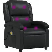 vidaXL Fauteuil de massage noir similicuir