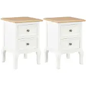 vidaXL Tables de chevet 2 pcs blanc 35x30x49 cm MDF