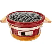 Outr Barbecue de table rond Kamado Braza - Rouge vin