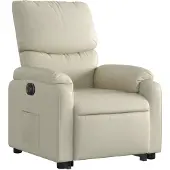 vidaXL Fauteuil relax avec releveur électrique Crème similicuir