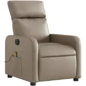 vidaXL Fauteuil de massage électrique Cappuccino-Brun Similicuir