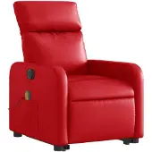 vidaXL Fauteuil de massage avec releveur électrique rouge similicuir