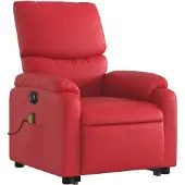 vidaXL Fauteuil de massage avec releveur électrique rouge similicuir