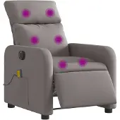 vidaXL Fauteuil de massage électrique Taupe Tissu