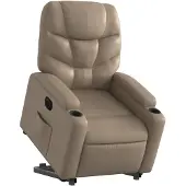 vidaXL Fauteuil relax avec releveur électrique Cappuccino similicuir