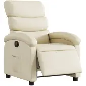 vidaXL Fauteuil relax électrique Crème similicuir