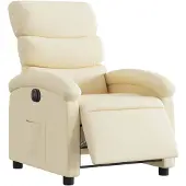 vidaXL Fauteuil relax électrique Crème Tissu