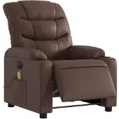 vidaXL Fauteuil de massage électrique brun similicuir