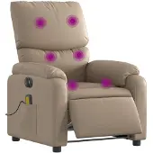vidaXL Fauteuil de massage électrique Cappuccino-Brun Similicuir