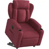 vidaXL Fauteuil relax avec releveur électrique Tissu rouge vin