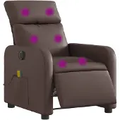 vidaXL Fauteuil de massage électrique brun similicuir