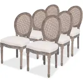 vidaXL Chaises de salle à manger 6 pcs. Tissu crème