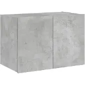 vidaXL Armoire TV murale avec lampes LED gris béton 60x35x41 cm