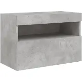 vidaXL Armoire TV murale avec lampes LED gris béton 60x30x40 cm