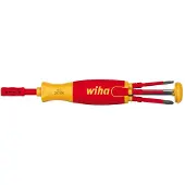 Wiha tournevis avec magasin d'embouts liftup electric fente, phillips avec 6 slimbits sous blister (38612)