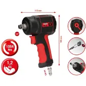 Ks Tools Werkzeuge-Maschinen GmbH 1/2" THE miniDEVIL Visseuse à choc à air comprimé à haut rendement, 1084Nm (515.1315)
