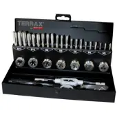 Terrax by Jeu d'outils de taraudage 31 pces HSS dans une cassette en tôle d'acier - A245013