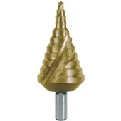 RUKO foret étagé HSS-TiN à cannelure hélicoïdale avec affûtage en croix pour presse-étoupes métriques taille 16 Ø 5,3 - 38,5 mm - 101091T