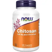 Now Chitosan 500 mg + Chrome 100 mg 120 gélules