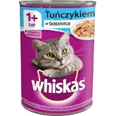 Whiskas Adult boîte 24x400 g - nourriture complète humide pour chats adultes, morceaux de thon en gelée