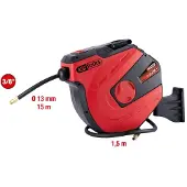 Ks Tools Enrouleur air et eau 1/2' 15 m avec tuyau Ø13 mm raccord 3/8' - 515.3445