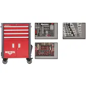 Gedore red R22041004 Jeu d'outils dans une servante d'atelier WINGMAN rouge 129 pièces, 3301689
