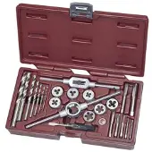 KRAFTWERK KRA 3240MOD Jeu de forets manuels et mécaniques, tarauds, mèches HSS-G et accessoires, 24 pièces.