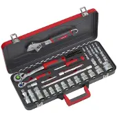 Meister Coffret a clés et douilles 1/4" + 1/2" 56 pieces
